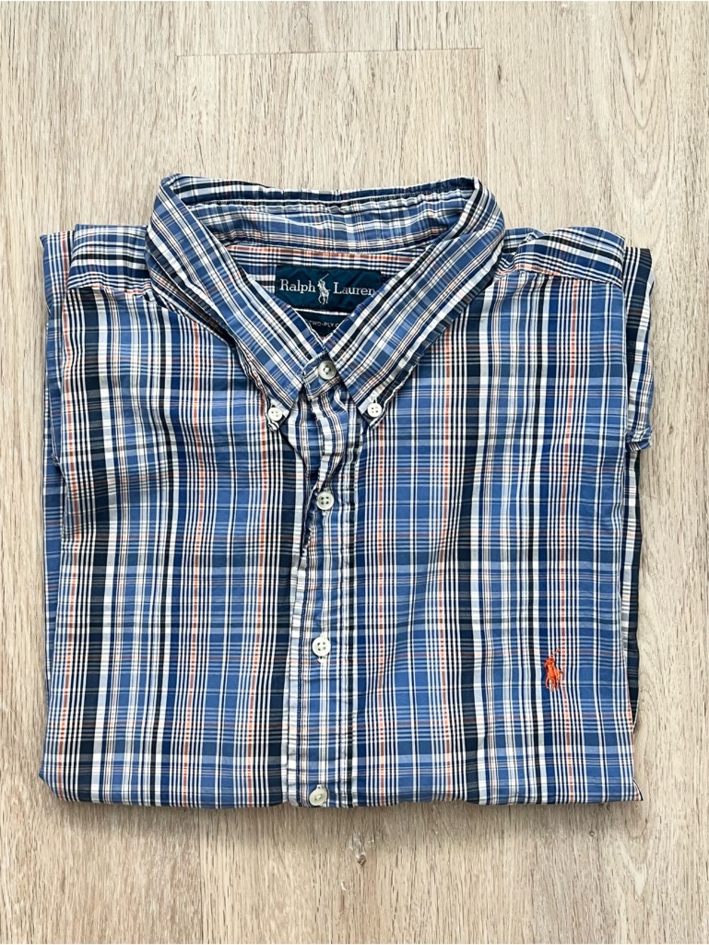 Ralph Lauren Mens 3XB Multicolor Plaid Short Sleeve Stretch Button Down Shirt